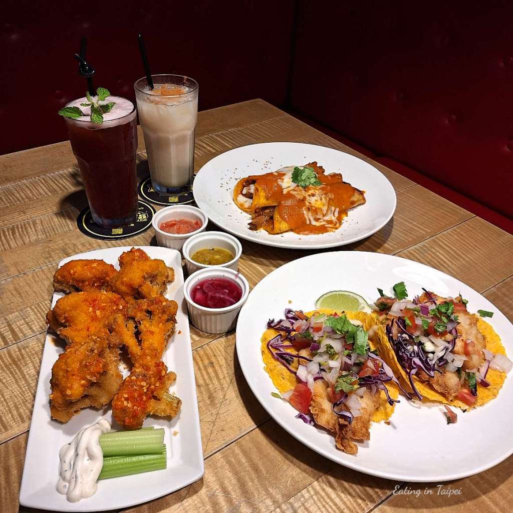 Eddys Cantina table spread